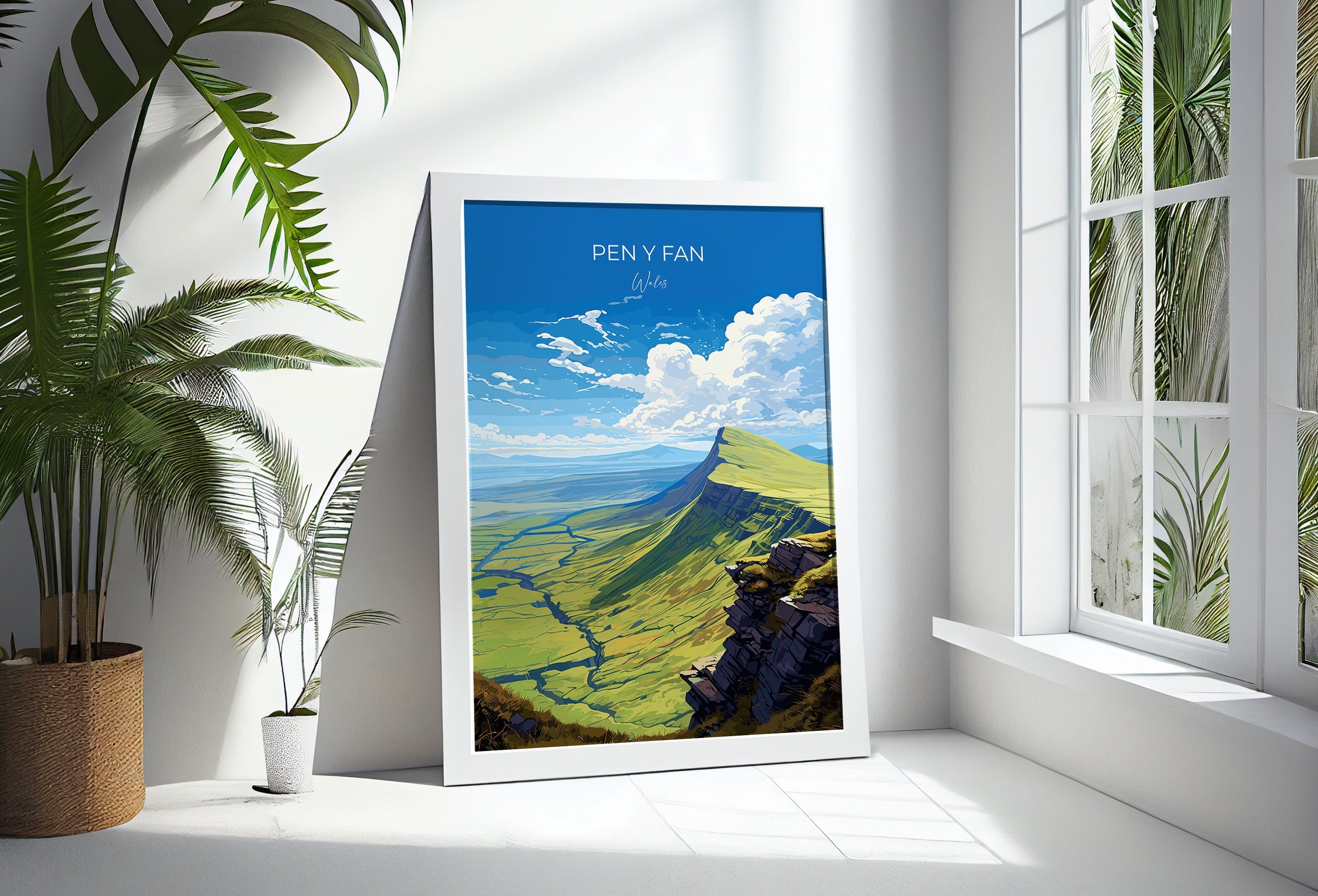 Pen Y Fan Travel Print Wall Art, Pen Y Fan Travel Poster, Wales, Brecon Beacons Welsh Art Gift, Wall Art Print NQ Media Designs