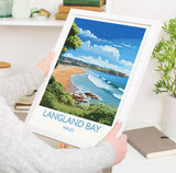 Langland Bay Travel Poster Wall Art, Langland Bay Travel Print, Mumbles Art Gift, Wales, Welsh Art Gift, Wall Art Print NQ Media Designs