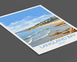 Langland Bay Travel Print Wall Art, Langland Bay Travel Poster, Mumbles Art Gift, Wales, Welsh Art Lovers Gift, Wall Art Print NQ Media Designs