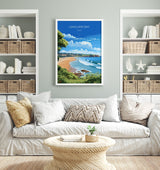 Langland Bay Travel Poster Wall Art, Langland Bay Travel Print, Mumbles Art Gift, Wales, Welsh Art Gift, Wall Art Print NQ Media Designs