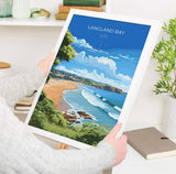 Langland Bay Travel Poster Wall Art, Langland Bay Travel Print, Mumbles Art Gift, Wales, Welsh Art Gift, Wall Art Print NQ Media Designs
