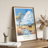Kruger Travel Print, Travel Poster of Kruger, Kruger Art Lovers Gift, South Africa Art Gift, Wall Art Print NQ Media Designs