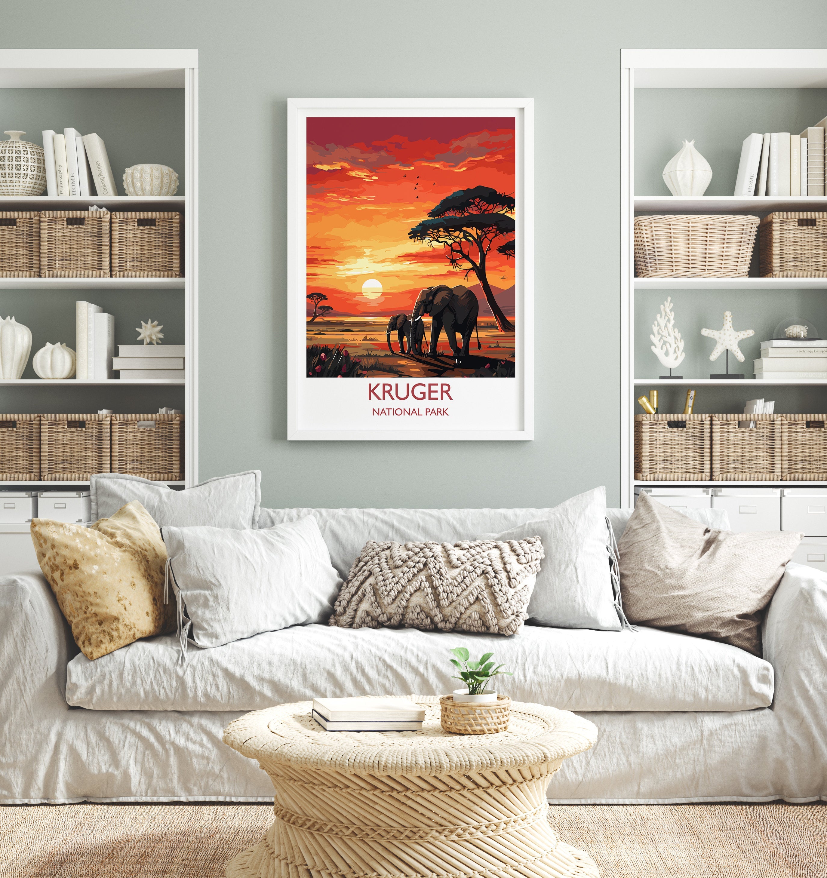 Kruger Travel Print, Travel Poster of Kruger, Kruger Sunset Art Lovers Gift, South Africa Art Gift, Wall Art Print NQ Media Designs