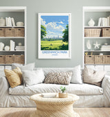Greenwich Park Travel Print, Travel Poster of GreenwichPark, London Poster, Greenwich Park Art Gift, London Art Lovers UK Travel Gift NQ Media Designs