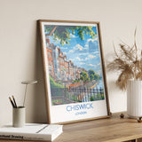 Chiswick Travel Poster Wall Art, Travel Print of Chiswick, London Poster, Chiswick Art Gift, London Art UK Travel Gift NQ Media Designs