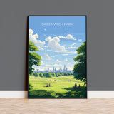 Greenwich Park Travel Print, Travel Poster of GreenwichPark, London Poster, Greenwich Park Art Gift, London Art Lovers UK Travel Gift NQ Media Designs