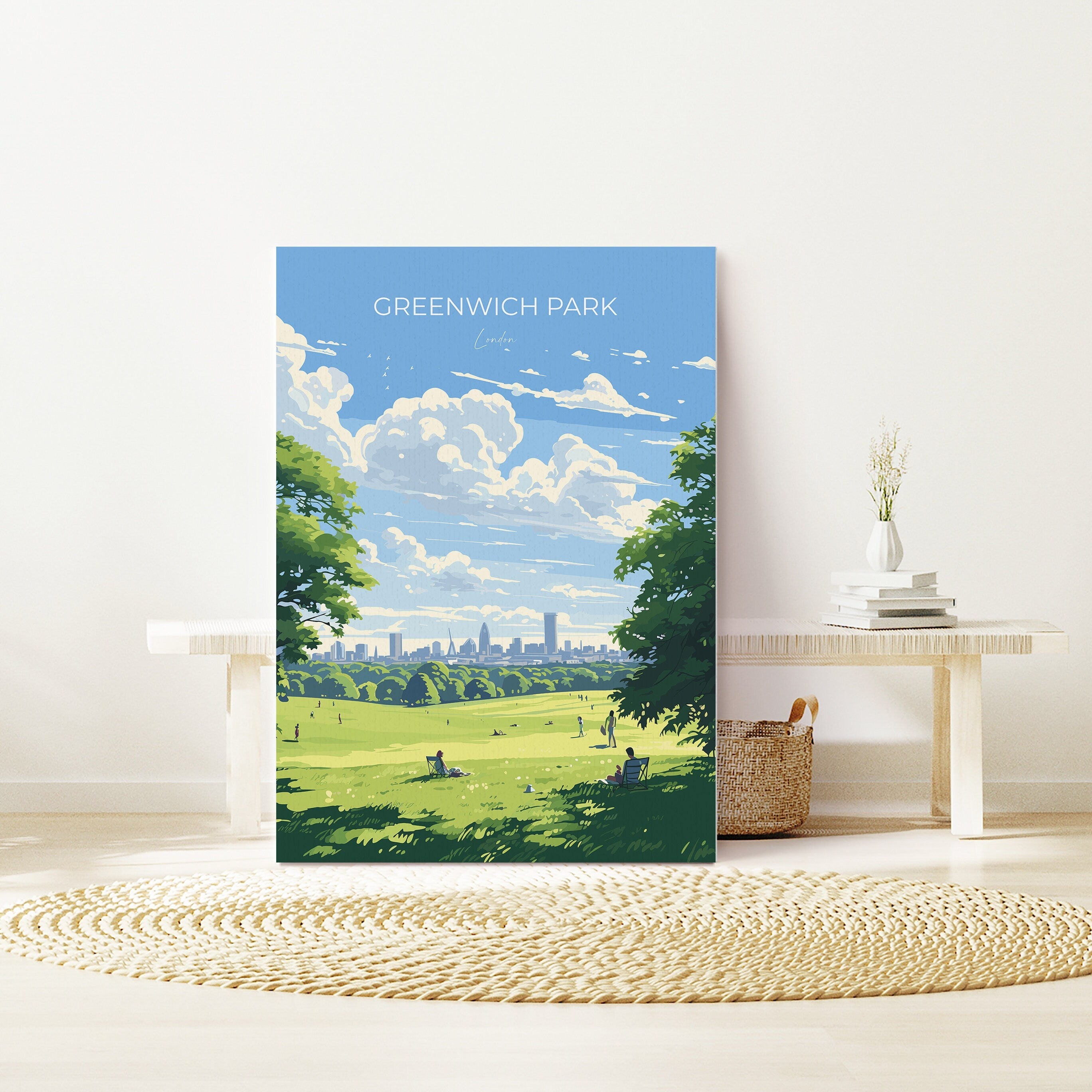 Greenwich Park Travel Poster, Travel Print of GreenwichPark, London Poster, Greenwich Park Art Gift, London Art Lovers UK Travel Gift NQ Media Designs
