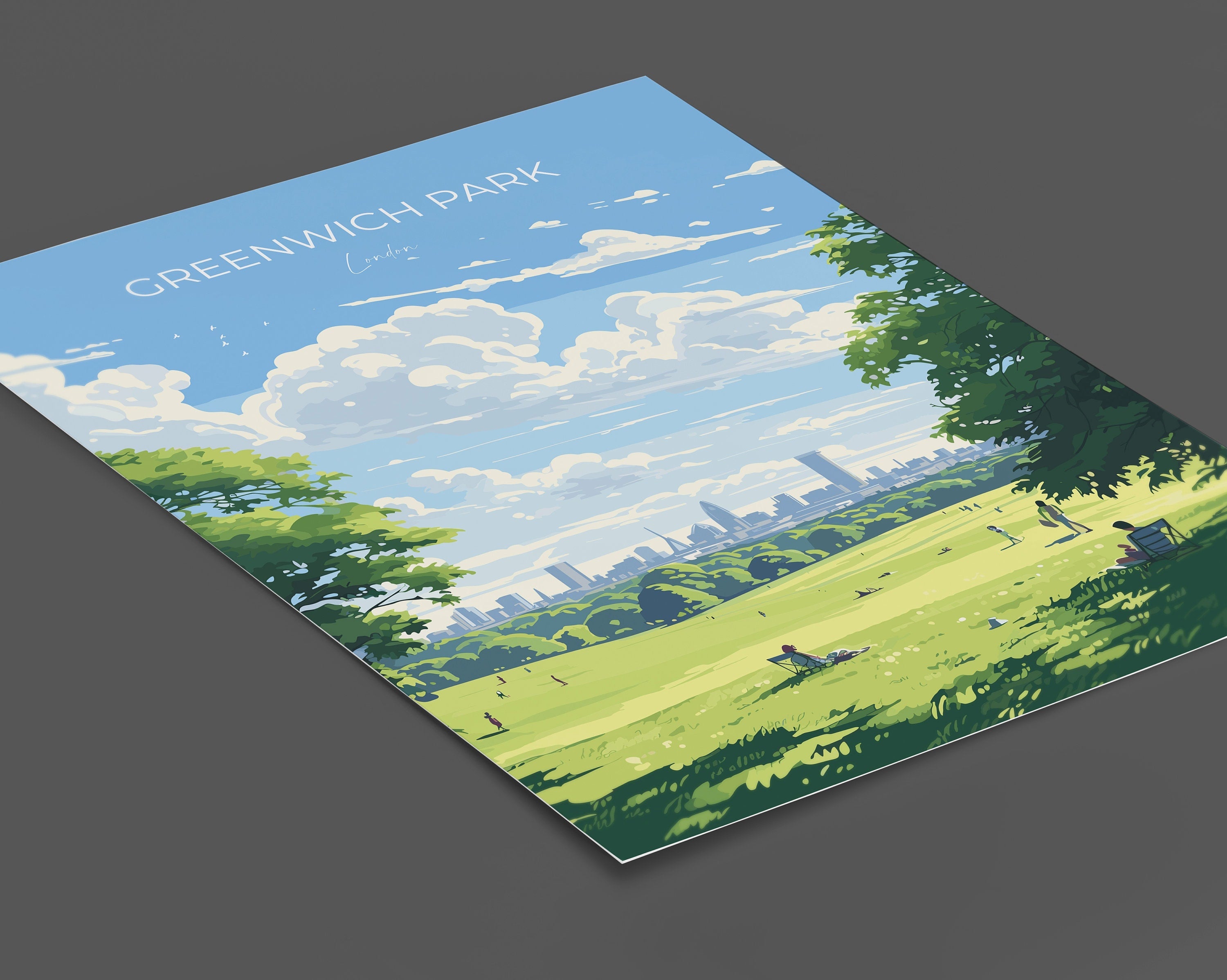 Greenwich Park Travel Poster, Travel Print of GreenwichPark, London Poster, Greenwich Park Art Gift, London Art Lovers UK Travel Gift NQ Media Designs