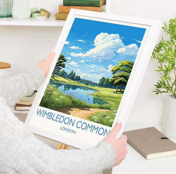 Wimbledon Common Travel Poster, Travel Print of Wimbledon Common, London Poster, Wimbledon Common Art Gift, London Art Lovers UK Travel Gift