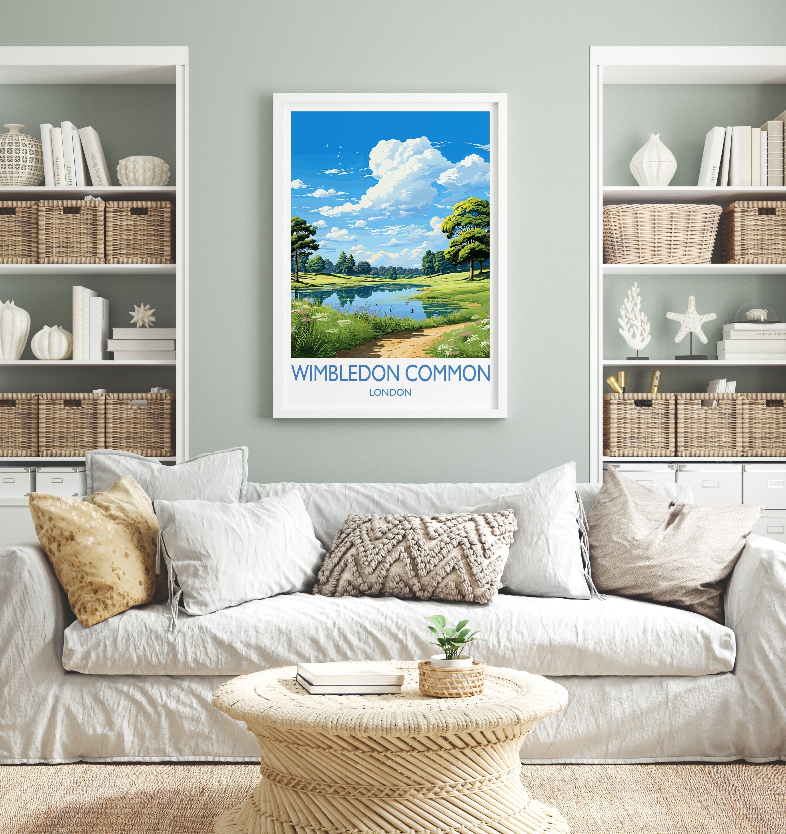 Wimbledon Common Travel Poster, Travel Print of Wimbledon Common, London Poster, Wimbledon Common Art Gift, London Art Lovers UK Travel Gift NQ Media Designs