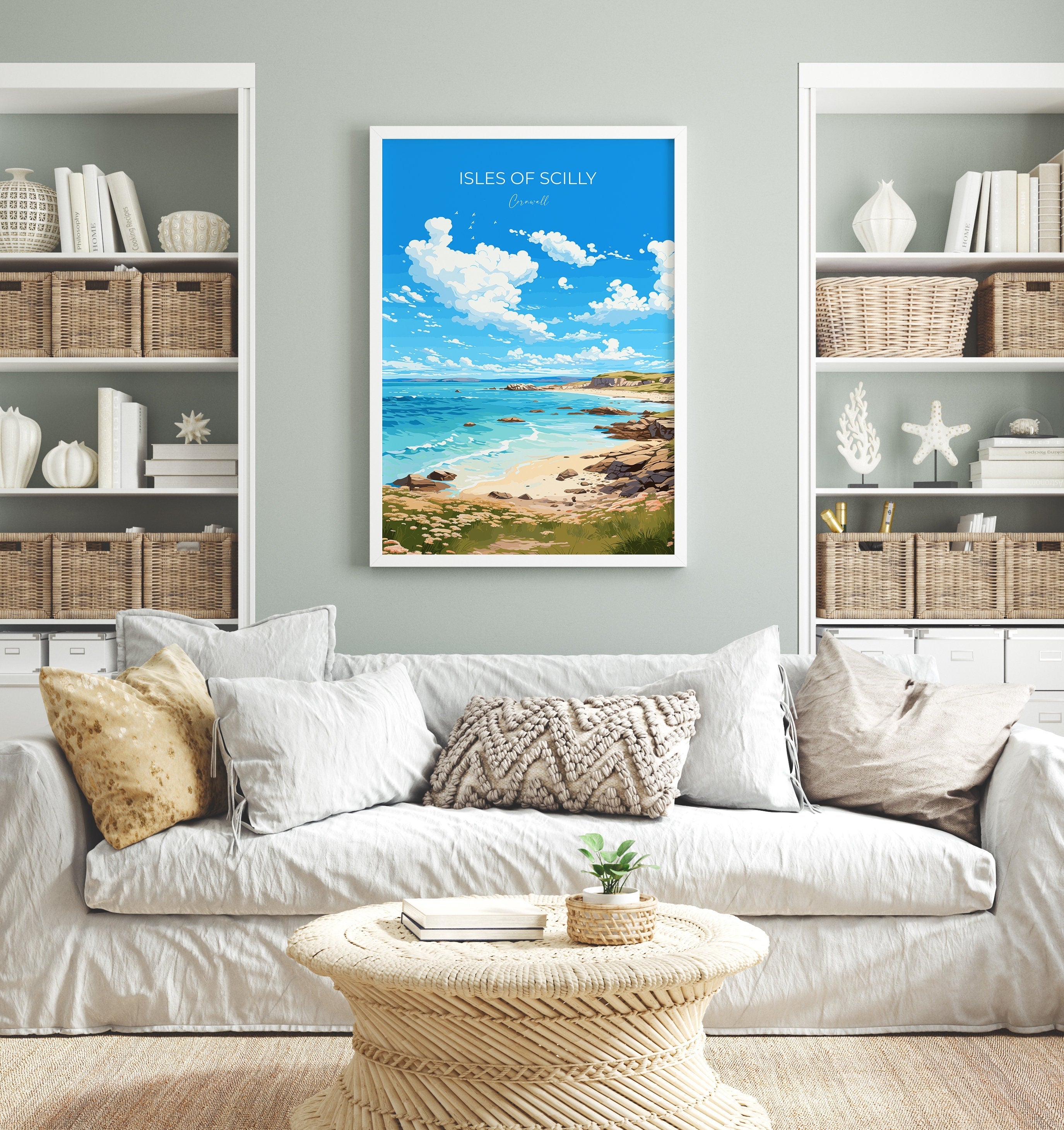 Isles of Scilly Travel Poster, Travel Print of Isles of Scilly, England, Cornwall Art, Isles of Scilly Art Lovers Gift, Wall Art Print NQ Media Designs