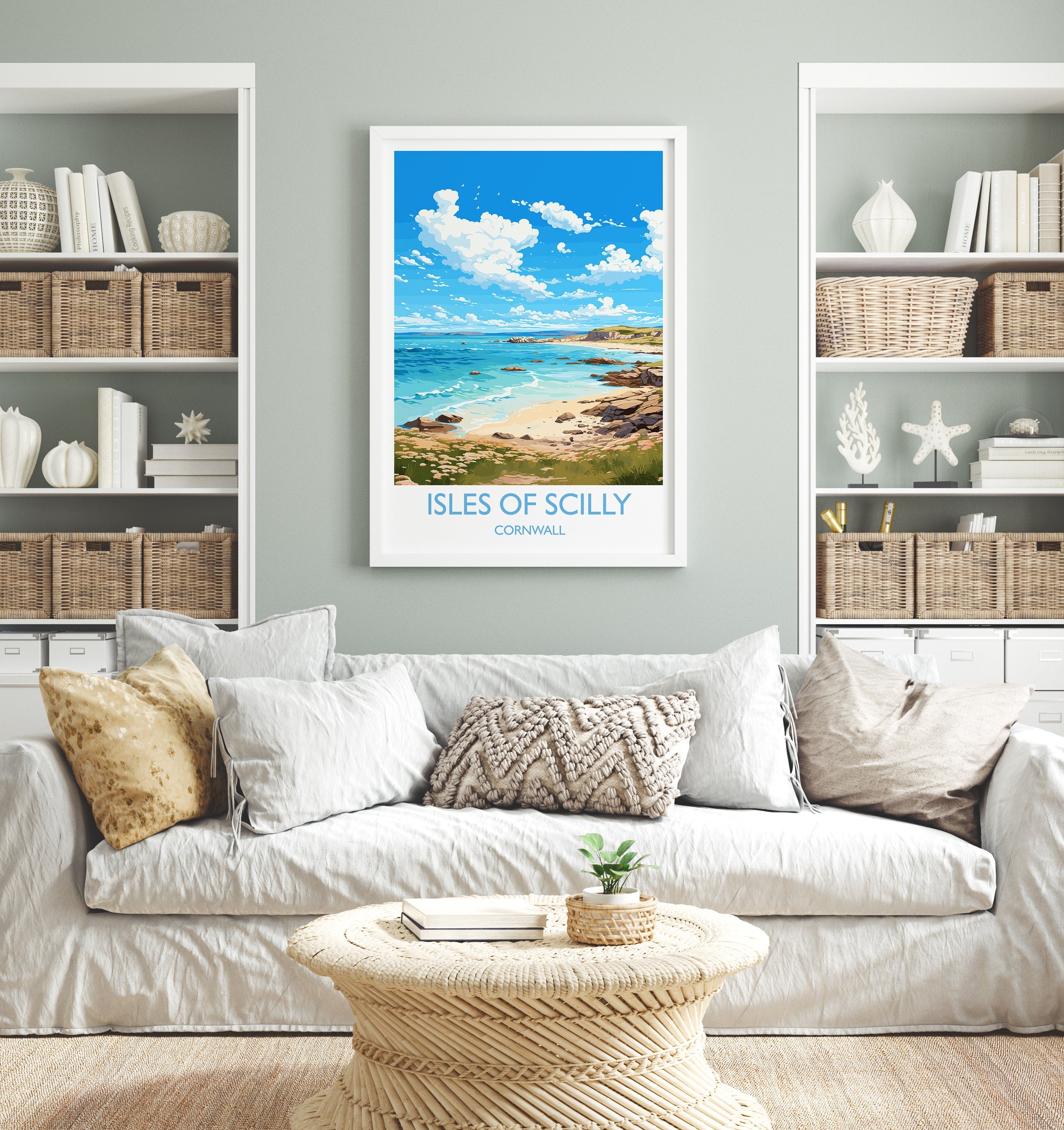 Isles of Scilly Travel Print, Travel Poster of Isles of Scilly, England, Cornwall Art, Isles of Scilly Art Lovers Gift, Wall Art Print NQ Media Designs