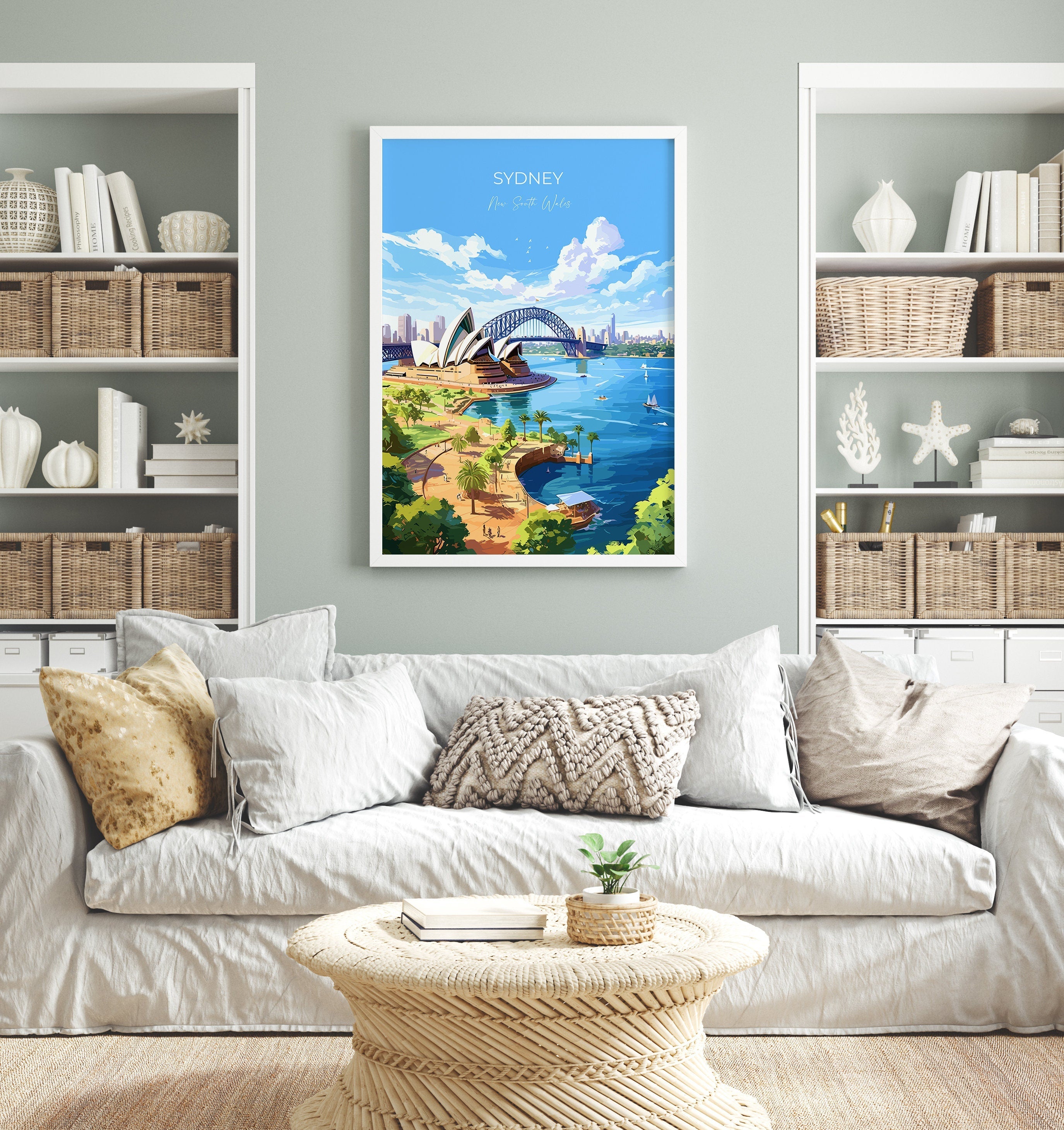 Sydney Travel Poster Wall Art, Travel Print of Sydney, New South Wales Art, Australia Art Lovers Gift, Sydney Travel Art Gift NQ Media Designs