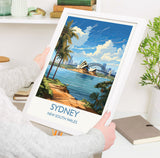 Sydney Travel Poster, Travel Print of Sydney, New South Wales Art, Australia Art Lovers Gift, Sydney Wall Art NQ Media Designs