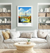 Warsaw Travel Poster, Travel Print of Warsaw, Poland Poster, Warsaw Art Gift, Poland Art Lovers Travel Gift NQ Media Designs