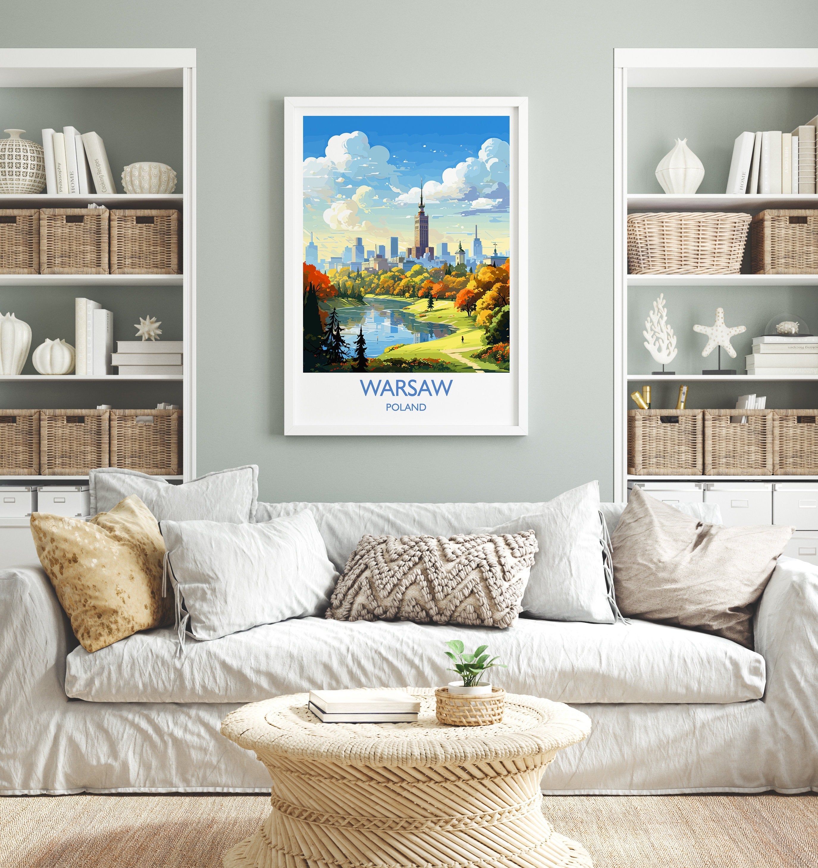 Warsaw Travel Poster, Travel Print of Warsaw, Poland Poster, Warsaw Art Gift, Poland Art Lovers Travel Gift NQ Media Designs