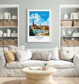 Warsaw Travel Print, Travel Poster of Warsaw, Poland Poster, Warsaw Art Gift, Poland Art Lovers Travel Gift NQ Media Designs
