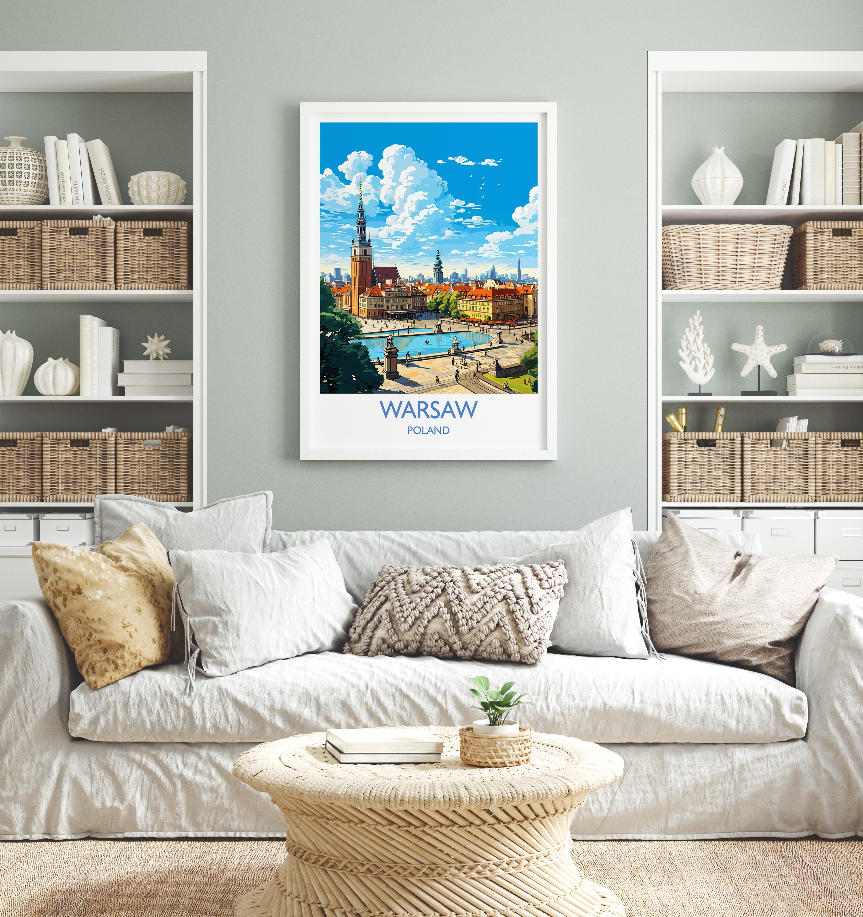 Warsaw Travel Print, Travel Poster of Warsaw, Poland Poster, Warsaw Art Gift, Poland Art Lovers Travel Gift NQ Media Designs