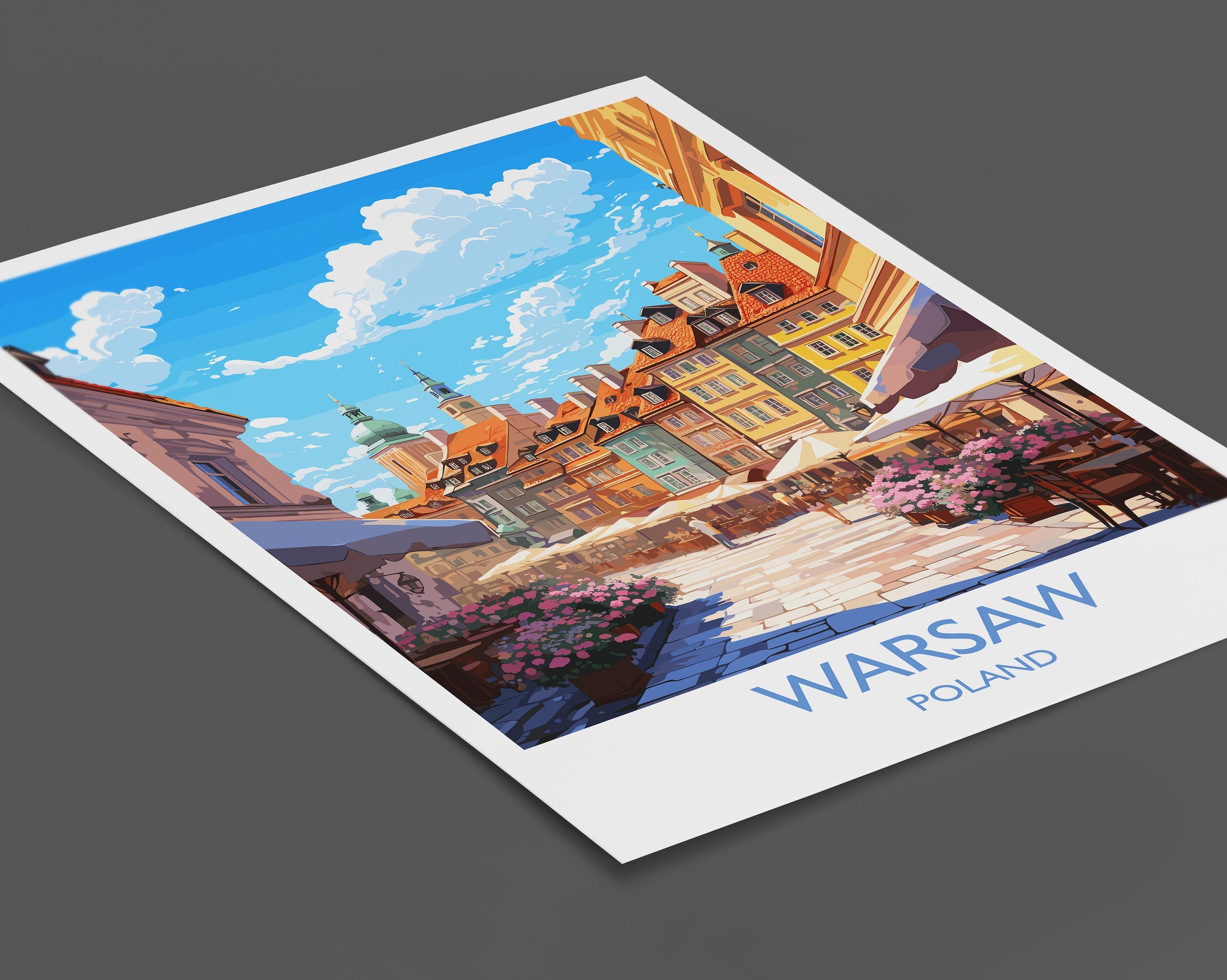 Warsaw Travel Print, Travel Poster of Warsaw, Poland Poster, Warsaw Art Gift, Poland Art Lovers Travel Gift NQ Media Designs