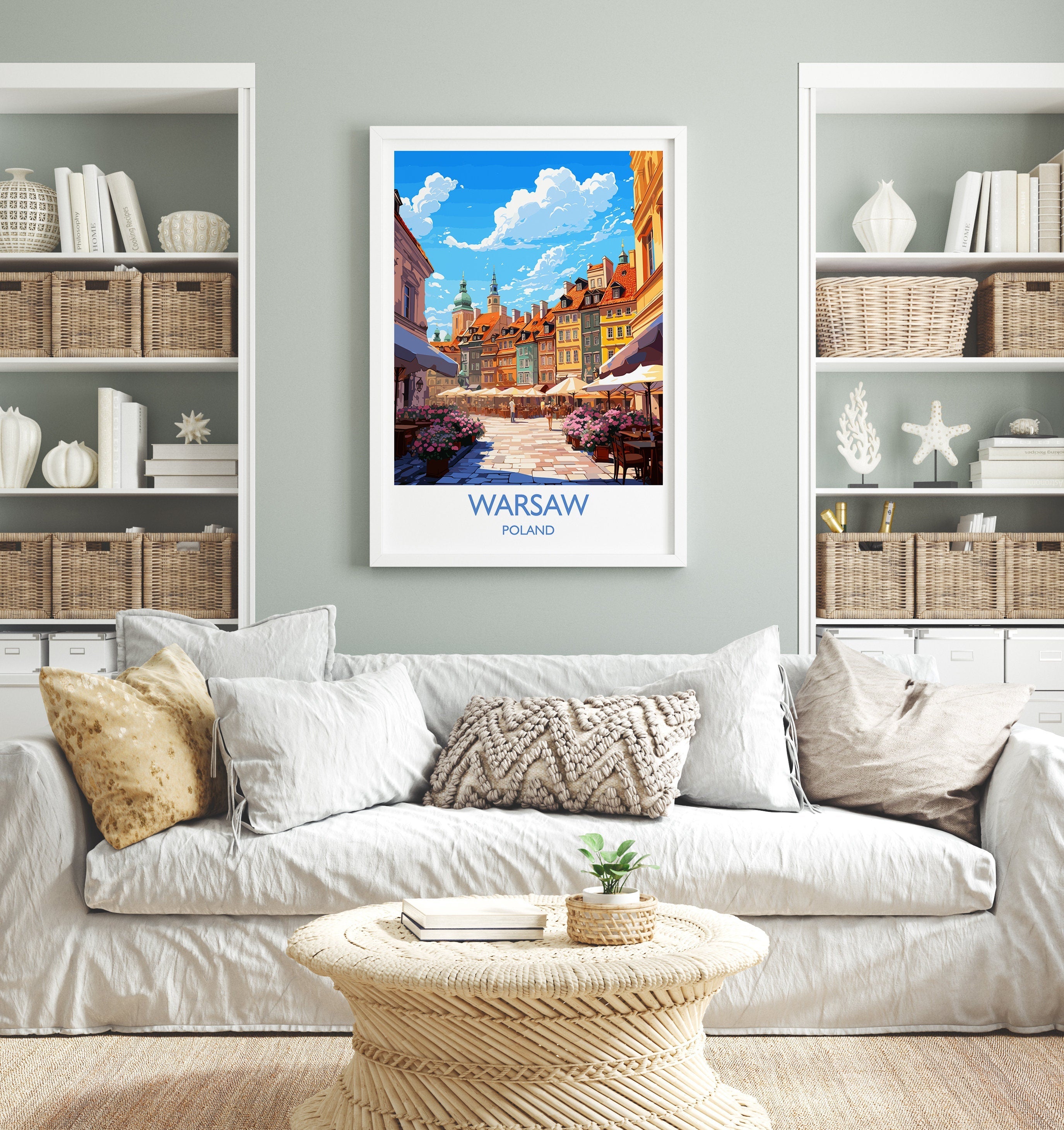 Warsaw Travel Print, Travel Poster of Warsaw, Poland Poster, Warsaw Art Gift, Poland Art Lovers Travel Gift NQ Media Designs