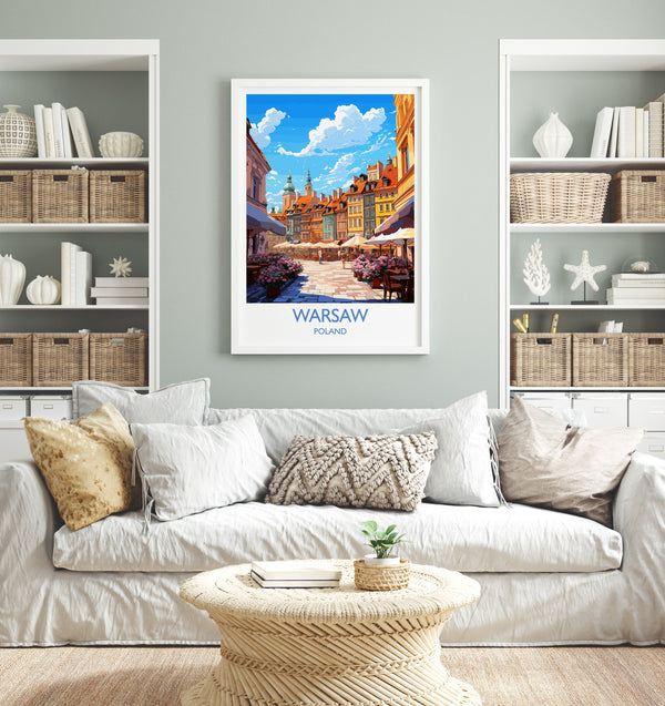 Warsaw Travel Print, Travel Poster of Warsaw, Poland Poster, Warsaw Art Gift, Poland Art Lovers Travel Gift