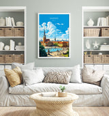 Warsaw Travel Print, Travel Poster of Warsaw, Poland Poster, Warsaw Art Gift, Poland Art Lovers Travel Gift NQ Media Designs