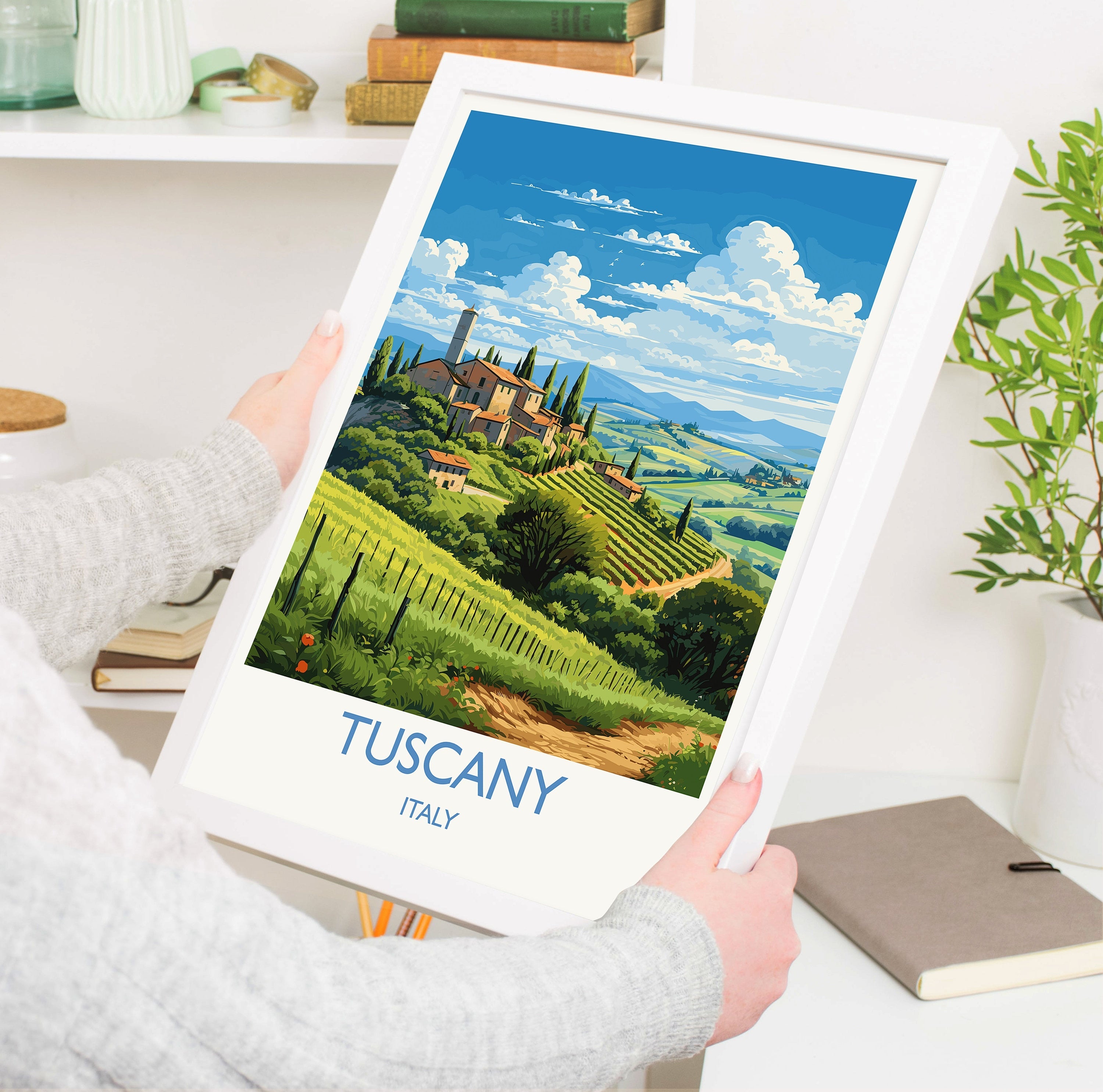 Tuscany Travel Print Wall Art, Travel Poster of Tuscany, Tuscany Art Lovers Gift,Italy Art Gift NQ Media Designs