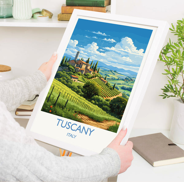 Tuscany Travel Print Wall Art, Travel Poster of Tuscany, Tuscany Art Lovers Gift,Italy Art Gift