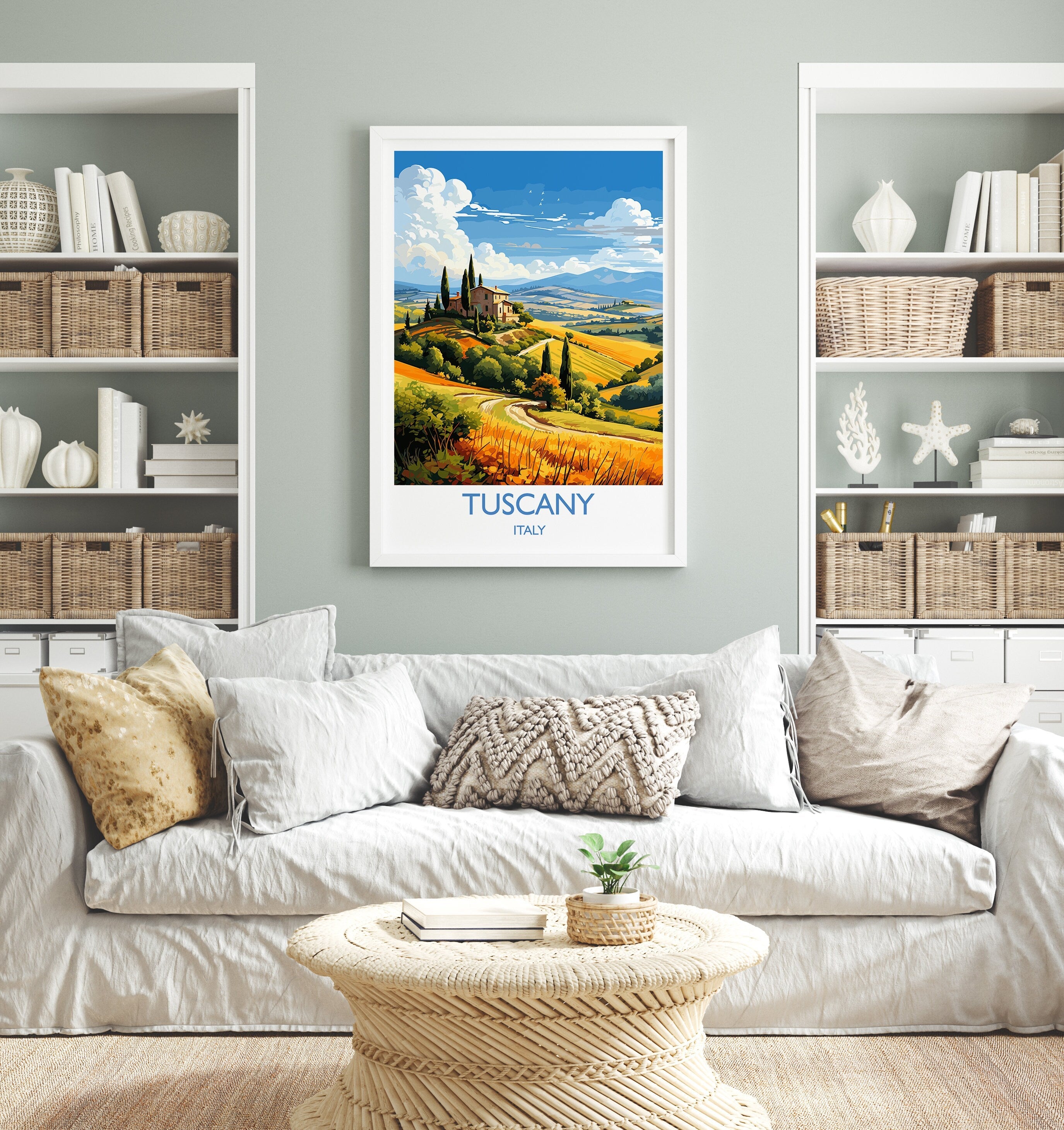 Tuscany Travel Poster Wall Art, Travel Print of Tuscany, Tuscany Art Lovers Gift,Italy Art Gift NQ Media Designs