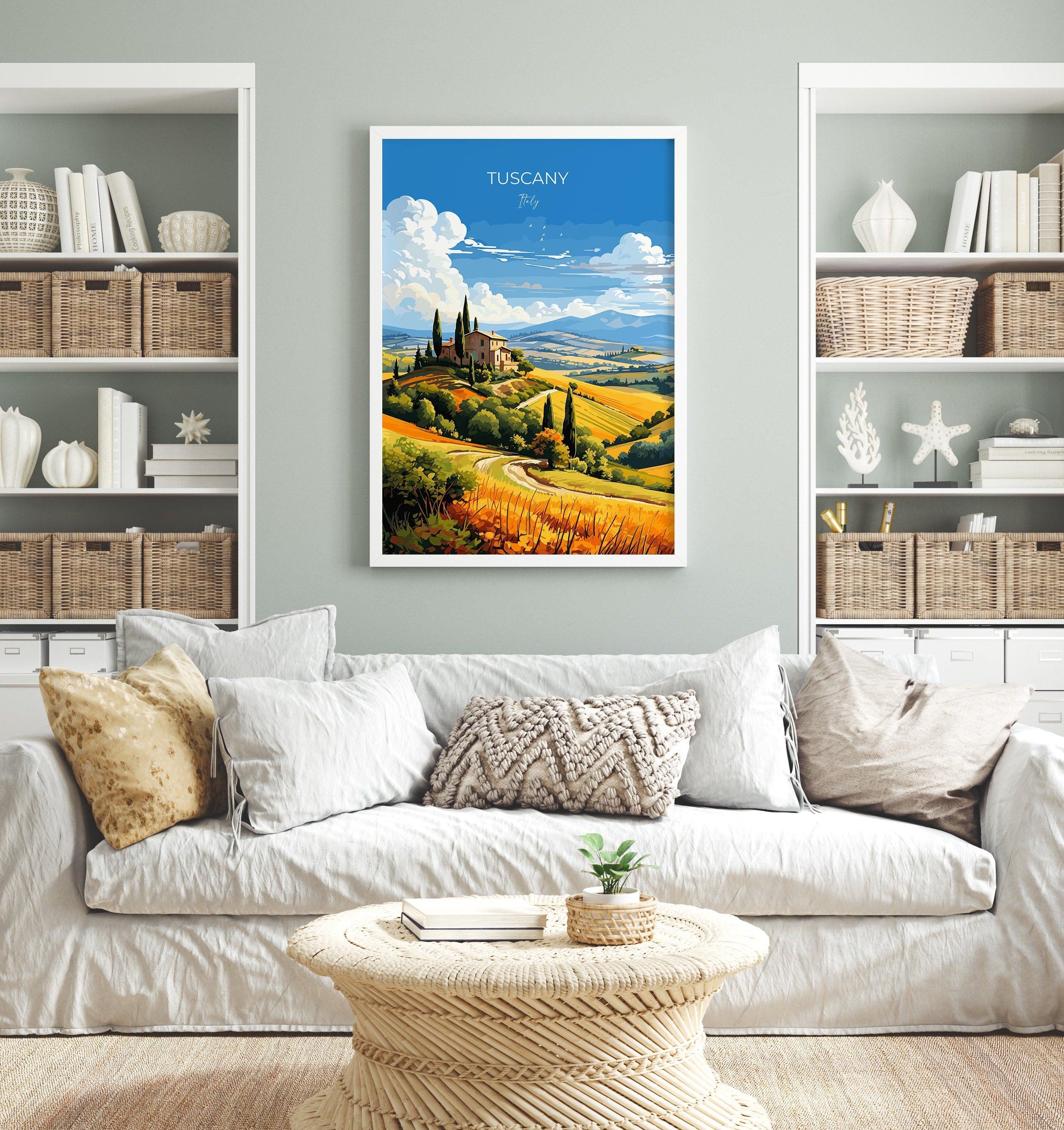 Tuscany Travel Poster Wall Art, Travel Print of Tuscany, Tuscany Art Lovers Gift,Italy Art Gift NQ Media Designs