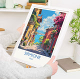Sirmione Travel Poster Wall Art, Travel Print of Lake Garda, Sirmione Art Lovers Gift, Italy, Italian Lakes Art Gift NQ Media Designs