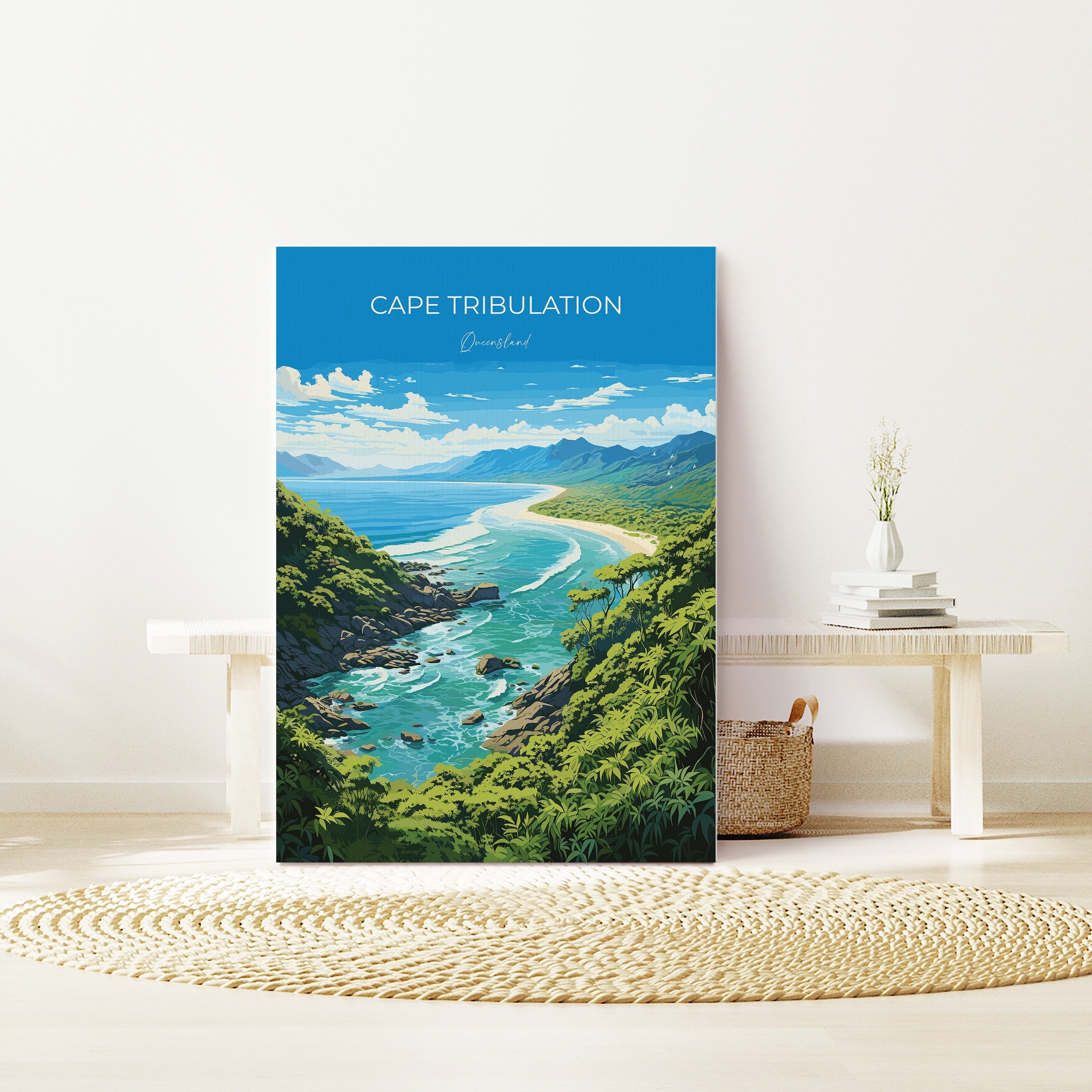 Cape Tribulation Travel Print, Travel Poster of Cape Tribulation, Queensland Art, Australia Art Lovers Gift, Cape Tribulation Wall Art NQ Media Designs