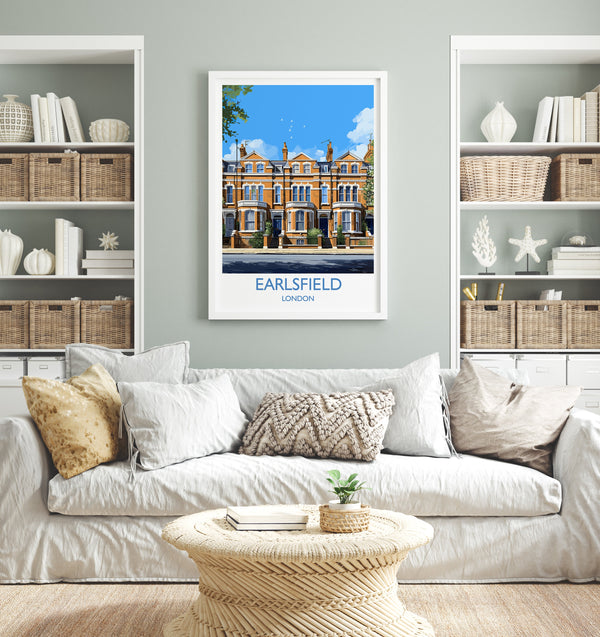 Earlsfield Travel Poster, Travel Print of Earlsfield, London Poster, Earlsfield Art Gift, London Art Lovers UK Travel Gift