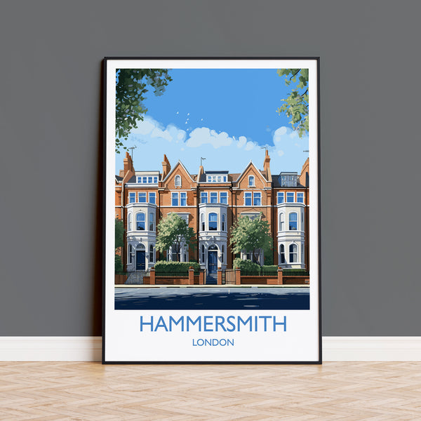 Hammersmith Travel Poster, Travel Print of Hammersmith, London Poster, Hammersmith Art Gift, London Art Lovers UK Travel Gift