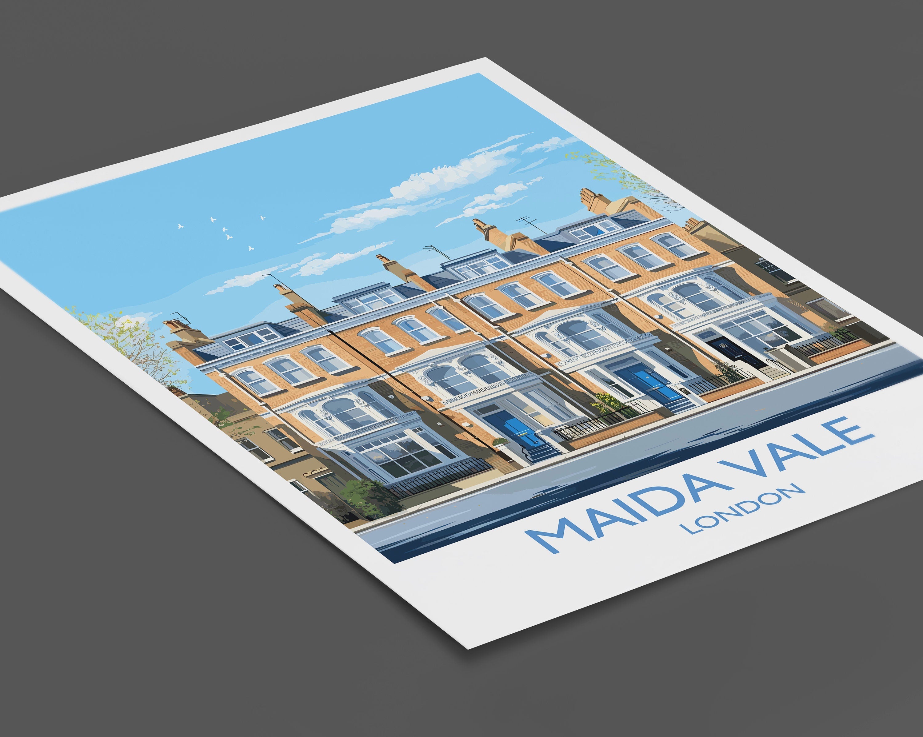 Maida Vale Travel Poster, Travel Print of Maida Vale, London Poster, Maida Vale Art Gift, London Art Lovers UK Travel Gift NQ Media Designs