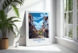 Guildford Travel Poster, Travel Print of Guildford, Surrey Poster, Guildford Art Gift, London Art Lovers UK Travel Gift NQ Media Designs