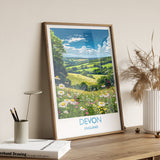 Devon Print Wall Art, Travel Poster of Devon, England, Devon Art Gift, Devon Countryside Art, England Wall Art Print NQ Media Designs