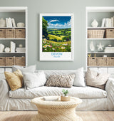 Devon Print Wall Art, Travel Poster of Devon, England, Devon Art Gift, Devon Countryside Art, England Wall Art Print NQ Media Designs