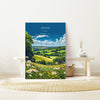 Devon Poster Wall Art, Travel Print of Devon, England, Devon Art Gift, Devon Countryside Art, England Wall Art Print
