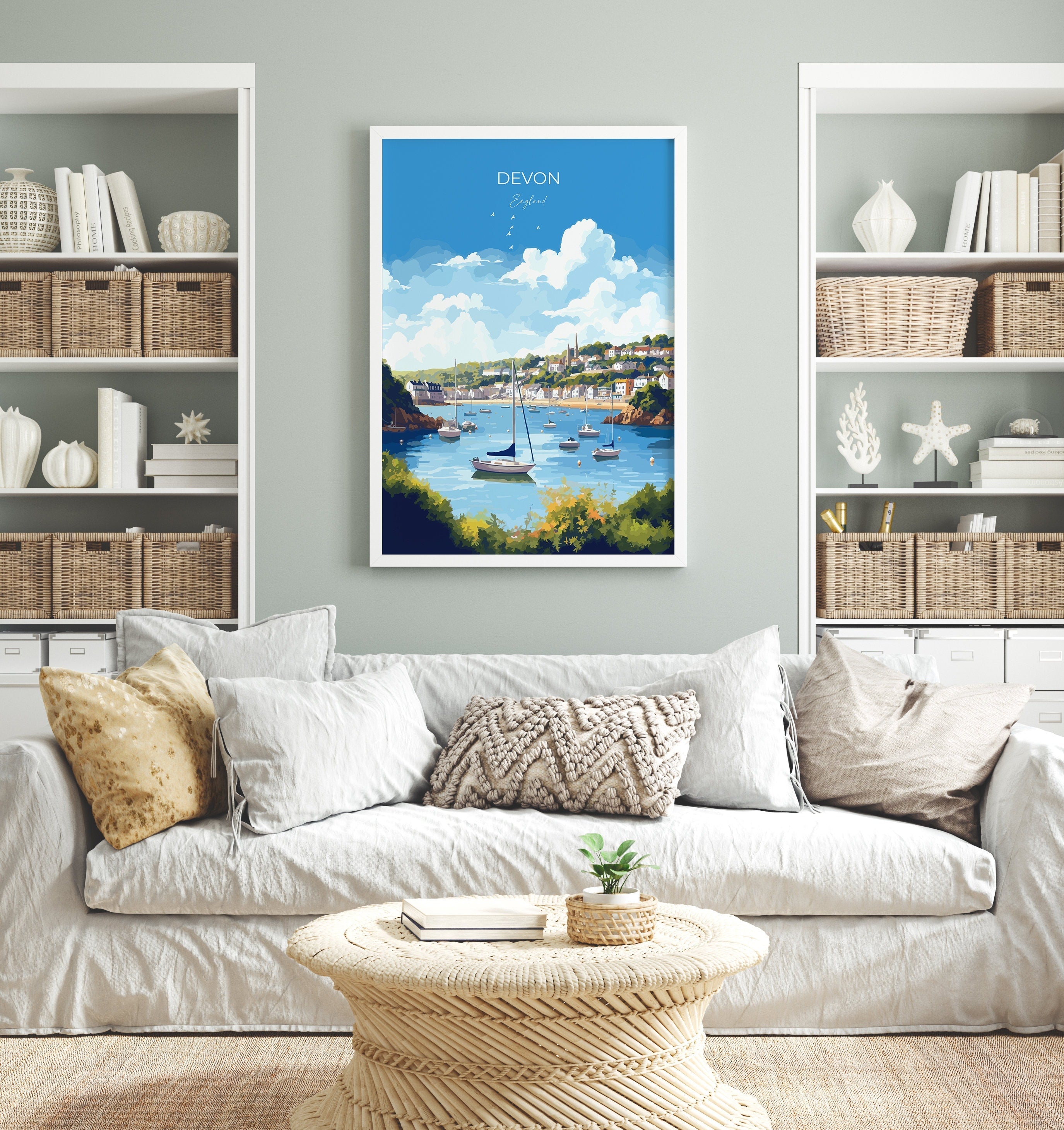 Devon Print Wall Art, Travel Poster of Devon, England, Devon Art Lovers Gift, England Wall Art Print NQ Media Designs