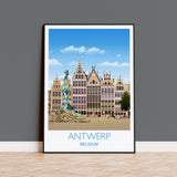 Antwerp Travel Print, Travel Poster of Antwerp , Belgium, Antwerp Art Lovers Gift, Belgium City Wall Art Print NQ Media Designs