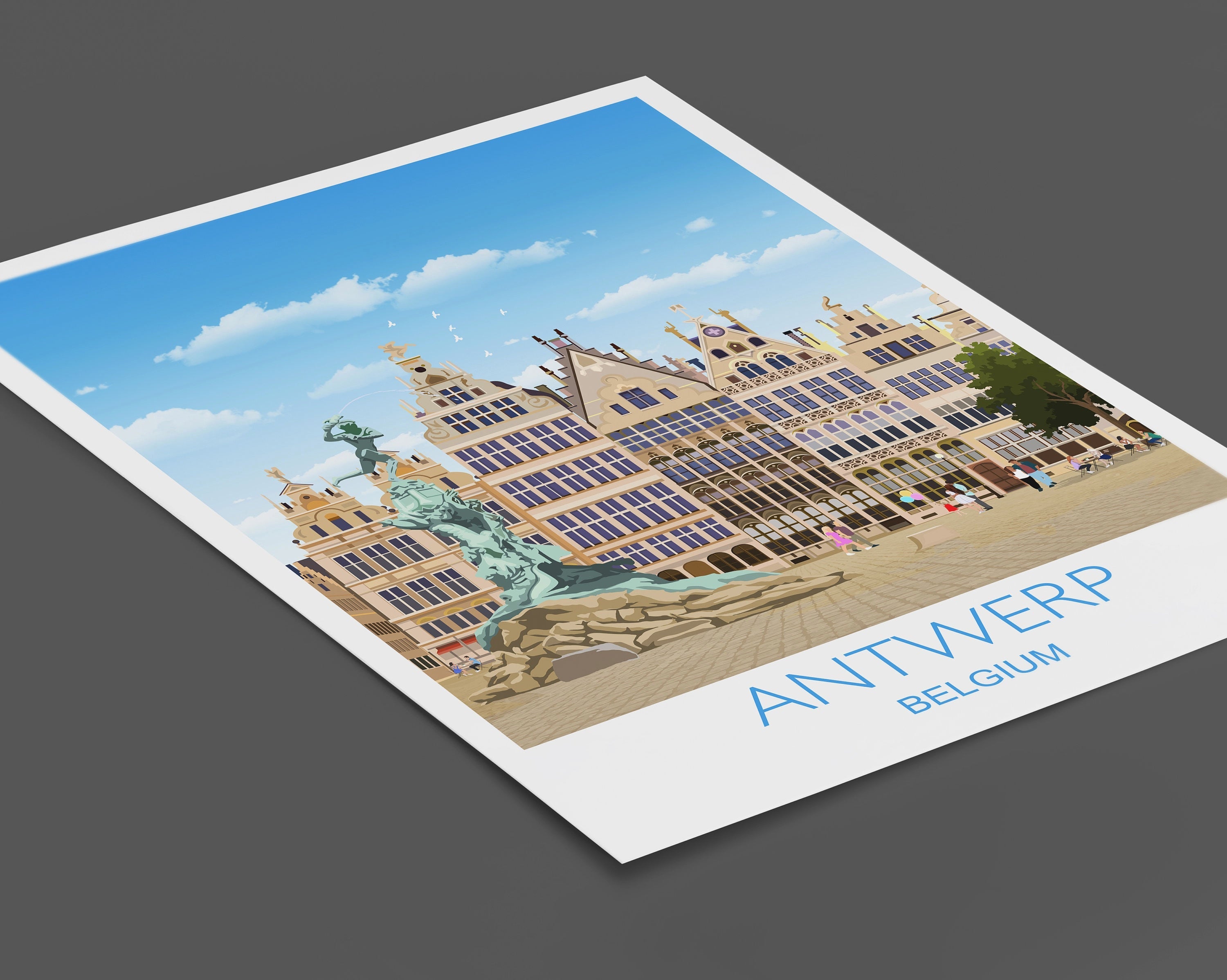 Antwerp Travel Print, Travel Poster of Antwerp , Belgium, Antwerp Art Lovers Gift, Belgium City Wall Art Print NQ Media Designs