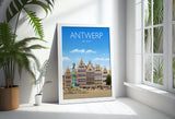 Antwerp Travel Poster, Travel Print of Antwerp , Belgium, Antwerp Art Lovers Gift, Belgium City Wall Art Print NQ Media Designs