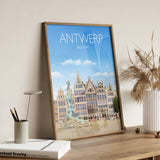 Antwerp Travel Poster, Travel Print of Antwerp , Belgium, Antwerp Art Lovers Gift, Belgium City Wall Art Print NQ Media Designs