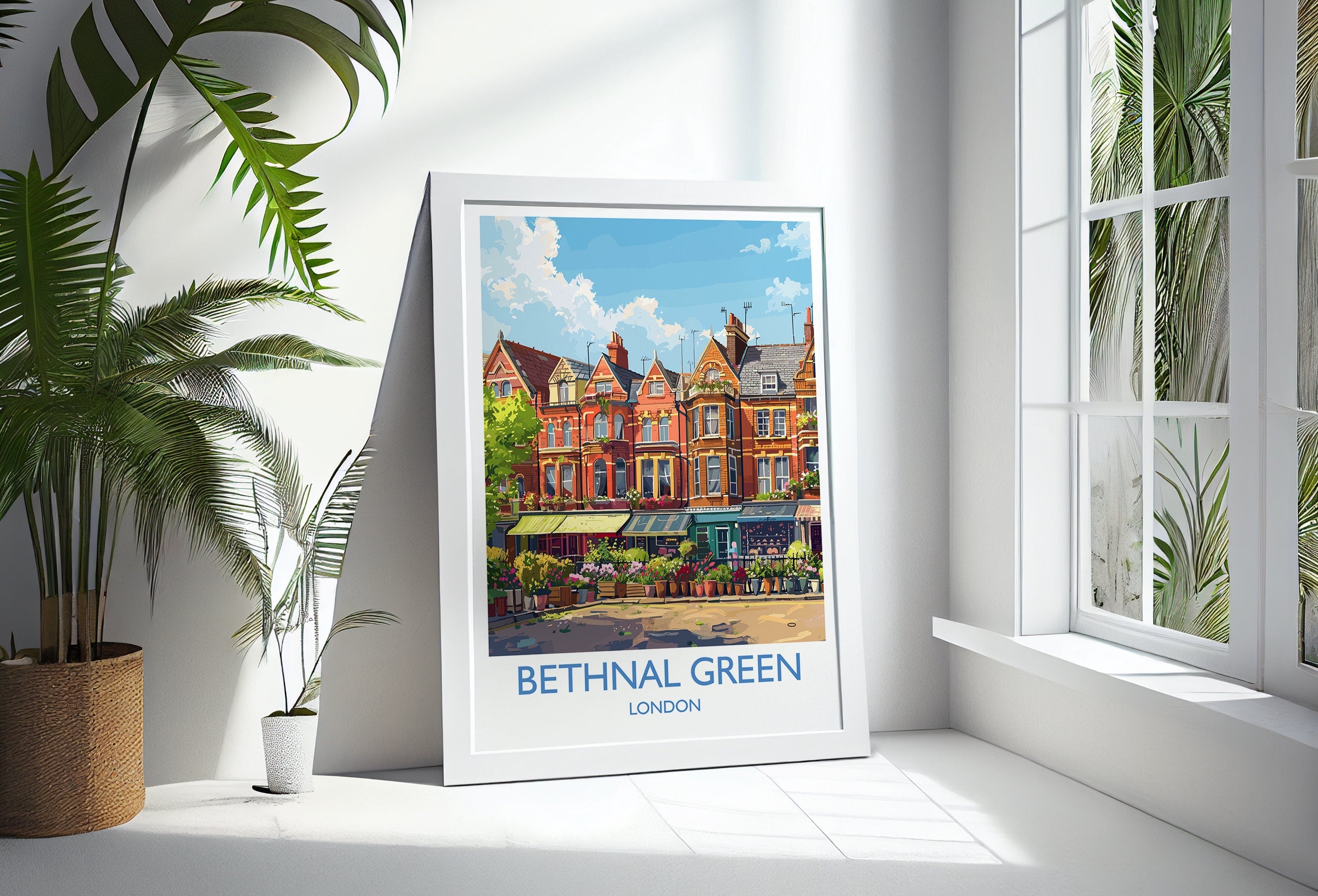 Bethnal Green Travel Print, Travel Poster of Bethnal Green, London Poster, Bethnal Green Art Gift, London Art Lovers UK Travel Gift NQ Media Designs