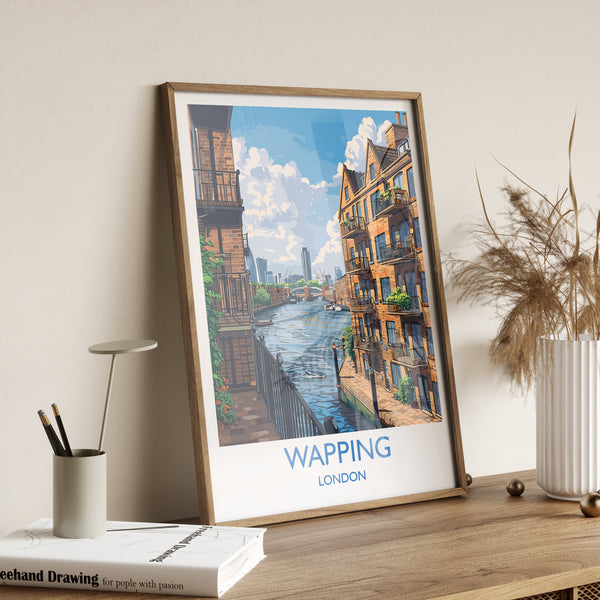 Wapping Travel Print, Travel Poster of Wapping,London Poster, Wapping Art Gift, London Art Lovers UK Travel Gift