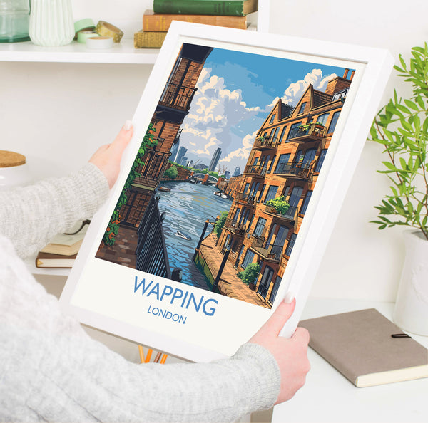 Wapping Travel Print, Travel Poster of Wapping,London Poster, Wapping Art Gift, London Art Lovers UK Travel Gift