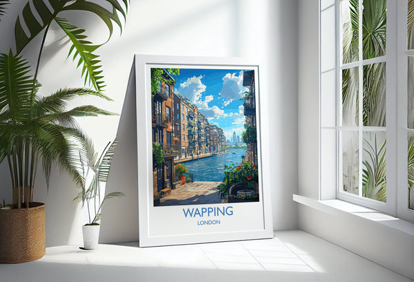 Wapping Travel Poster, Travel Print of Wapping,London Poster, Wapping Art Gift, London Art Lovers UK Travel Gift