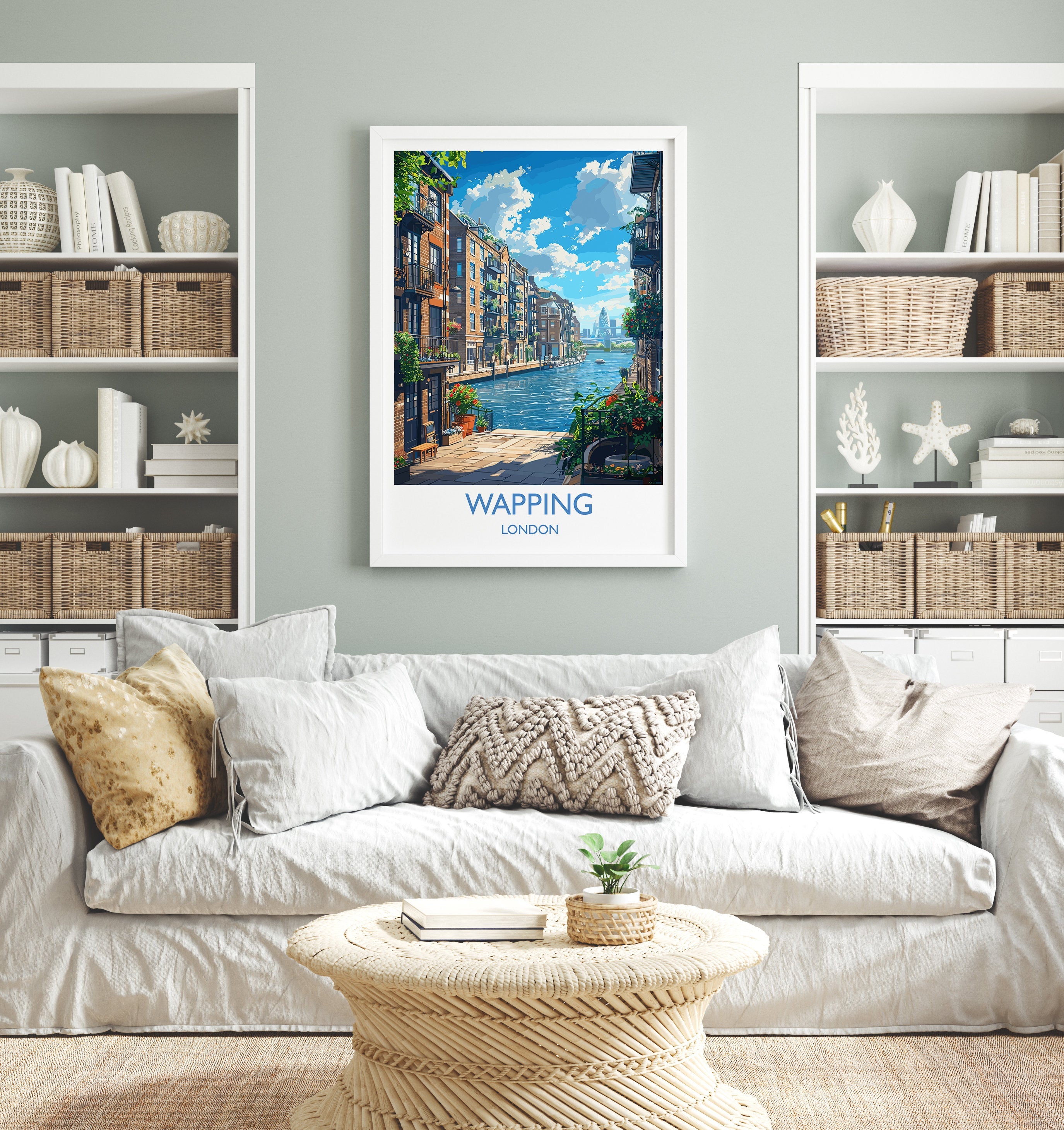 Wapping Travel Poster, Travel Print of Wapping,London Poster, Wapping Art Gift, London Art Lovers UK Travel Gift NQ Media Designs