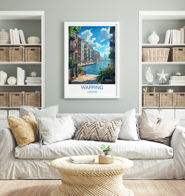 Wapping Travel Poster, Travel Print of Wapping,London Poster, Wapping Art Gift, London Art Lovers UK Travel Gift